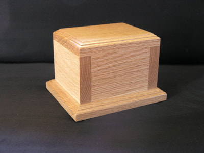Oak wooden urn