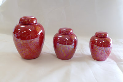 Pearl Red Urns (Various Sizes)