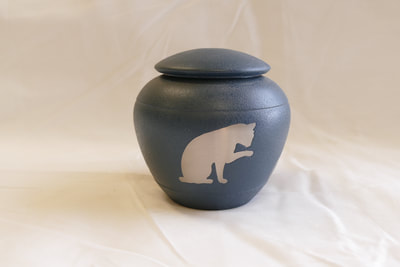 Silhouette cat urn