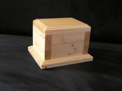 Pine wooden urn