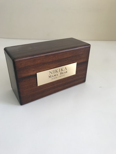 Rosewood Mini Urn (Included with cremation service for small pets)