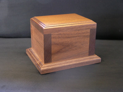 Walnut wooden urn